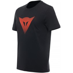 DAINESE T-SHIRT LOGO BLACK/FLUO-RED