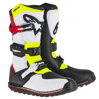 ALPINESTARS TECH T WHITE RED YELLOW-FLUO STIVALE TRIAL