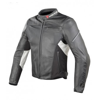 M2R DAINESE CAGE BIANCO NERA GIACCA PELLE